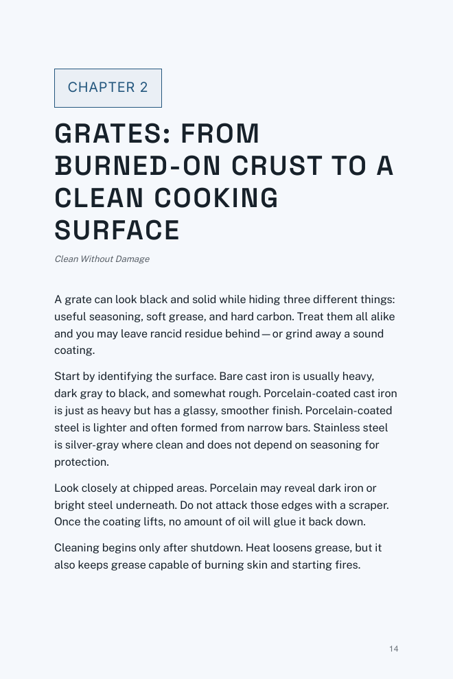 Page 14 — Grates: From Burned-On Crust to a Clean Cooking Surface