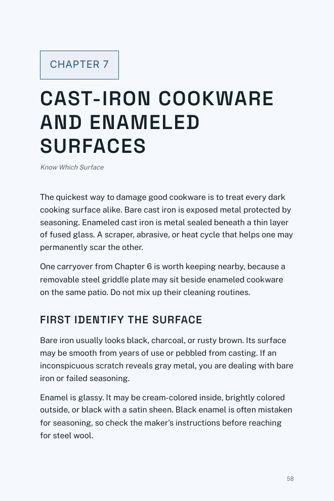 Page 58 — Cast-Iron Cookware and Enameled Surfaces